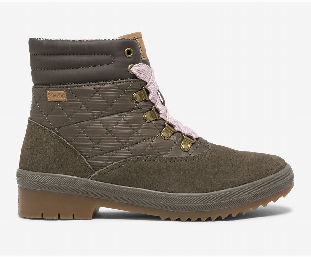 Women's Keds Water-Resistant Suede THisulate™ Camp Boots Olive 6280591QP - South Africa